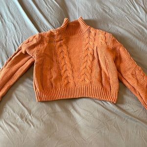 orange turtle neck sweater size small